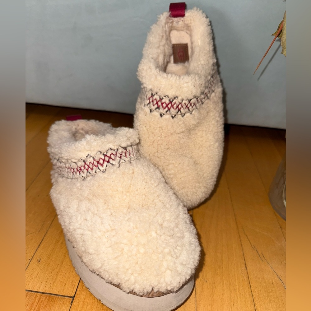 UGG Cream and Red Platform Shoes